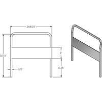 Poign&eacute;e chrom&eacute;e de 30" pour chariot &agrave; plateforme OSI Industrial Sales