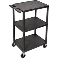 Utility Cart, 3 Tiers, 18" x 40" x 24", 400 lbs. Capacity OSI Industrial Sales