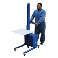 Gerbeur &agrave; plateforme &agrave; &eacute;l&eacute;vation rapide, M&eacute;canisme &eacute;lectrique, Capacit&eacute; de 175 lb, Levage max de 57" OSI Industrial Sales