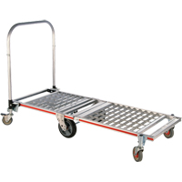 Six Wheel Folding Platform Truck, Aluminum, 1550 lbs., 61-7/8" L x 23-1/4" W, 39" High OSI Industrial Sales