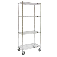 Wire Shelf Cart, Chrome Plated, 60" x 80" x 24", 800 lbs. Capacity OSI Industrial Sales