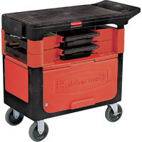 Trades Carts With Lockable Cabinet, 2 Drawers, 38" L x 19-1/4" W x 33-3/8" H, Black OSI Industrial Sales