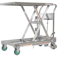 Hydraulic Scissor Lift Table, 31-1/2" L x 19-1/2" W, Stainless Steel, 550 lbs. Capacity OSI Industrial Sales