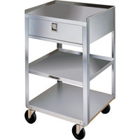 Stainless Steel Equipment Stands, 300 lbs. Capacity, Stainless Steel, 16-3/4" x W, 30-1/8" x H, 18-3/4" D, 1 Drawers OSI Industrial Sales