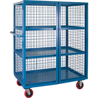 Wire Mesh Truck, 3 Tiers, 51" L x 32" W x 62.5" H, 2400 lbs. Cap. OSI Industrial Sales