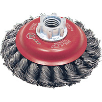 BK420T Knot Twisted Conical Brush, 4" Dia., 0.02" Fill, 5/8"-11 Arbor, Steel OSI Industrial Sales