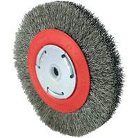 101F-2M Crimped Wire Brush, 6" Dia., 0.014" Fill, 1/2" - 2" Arbor OSI Industrial Sales