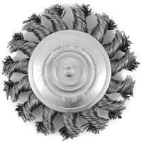 Shaft Mounted Knot Twisted Radial Brush, 3" Dia., 0.02" Fill, 1/4" Arbor, Stainless Steel OSI Industrial Sales