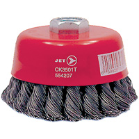 CK3501T High Performance Knot Twisted Cup Brush, 3-1/2" Dia., 0.02" Fill, 5/8"-11 Arbor, Steel OSI Industrial Sales