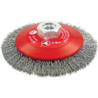 High-Performance Bevel Crimped Conical Brush, 4-1/2" Dia., 0.014" Fill, 5/8"-11 Arbor, Steel OSI Industrial Sales