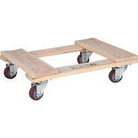 Hardwood Dolly, Polyurethane Wheels, 900 lbs. Capacity, 18" W x 24" D x 7" H OSI Industrial Sales