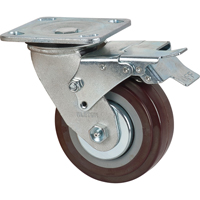 Roulette, Pivotant avec frein, 5" (127 mm), Polyur&eacute;thane, 650 lb (294 kg) OSI Industrial Sales