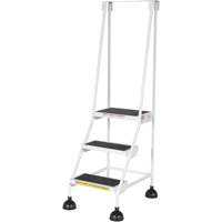 Stop-Step Ladders, 3 Steps, 16" Step Width, 28-11/16" Platform Height, Steel OSI Industrial Sales