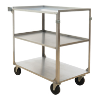 Shelf Carts, 3 Tiers, 21" W x 37-1/4" H x 35-1/8" D, 500 lbs. Capacity OSI Industrial Sales