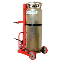 Hydraulic Large Liquid Gas Cylinder Cart HLCC, Polyurethane Wheels, 20" W x 20" D Base, 1000 lbs. OSI Industrial Sales