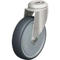 Stainless Steel Thermoplastic Elastomer Caster, Swivel, 5" (127 mm) Dia., 265 lbs. (120 kg.) Capacity OSI Industrial Sales