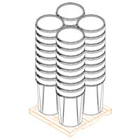 Nestable Polyethylene Drum, 55 US gal (45 imp. gal.), Open Top, Yellow OSI Industrial Sales