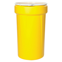 Nestable Polyethylene Drum, 55 US gal (45 imp. gal.), Open Top, Yellow OSI Industrial Sales