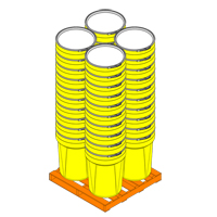 Nestable Polyethylene Drum, 30 US gal (25 imp. gal.), Open Top, Yellow OSI Industrial Sales
