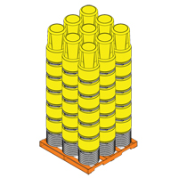 Nestable Polyethylene Drum, 14 US gal (11.7 imp. gal.), Open Top, Yellow OSI Industrial Sales