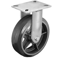 Heavy-Duty Plate Caster, Swivel, 6" (152.4 mm), Rubber, 450 lbs. (204 kg.) OSI Industrial Sales