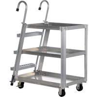 Chariot de pr&eacute;l&egrave;vement de stock, Aluminium, 21-7/8" la x 40" p, 3 tablettes, Capacit&eacute; 660 lb OSI Industrial Sales