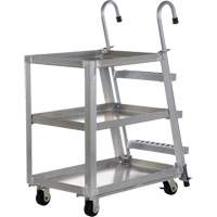 Chariot de pr&eacute;l&egrave;vement de stock, Aluminium, 21-7/8" la x 40" p, 3 tablettes, Capacit&eacute; 660 lb OSI Industrial Sales