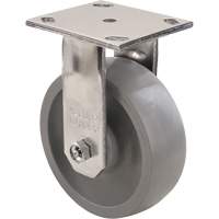 Roulette Max9, Fixe avec frein, 5" (127 mm), Gris-WOW Envirothane, 1000 lb (453,6 kg) OSI Industrial Sales