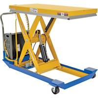 DC Powered & Manual Scissor Lift Table, Steel, 48" L x 24" W, 1000 lbs. Capacity OSI Industrial Sales