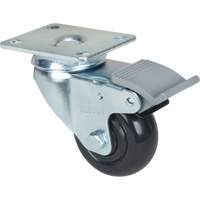 Caster, Swivel with Brake, 3" (76.2 mm), Polyolefin, 250 lbs. (113.4 kg) OSI Industrial Sales