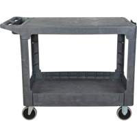 Flat-Shelf Utility Service Cart, 2 Tiers, 25-1/4" x 32-1/4" x 44", 550 lbs. Capacity OSI Industrial Sales