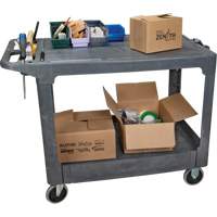 Flat-Shelf Utility Service Cart, 2 Tiers, 25-1/4" x 32-1/4" x 44", 550 lbs. Capacity OSI Industrial Sales