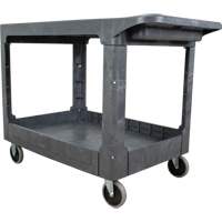 Flat-Shelf Utility Service Cart, 2 Tiers, 25-1/4" x 32-1/4" x 44", 550 lbs. Capacity OSI Industrial Sales