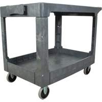 Flat-Shelf Utility Service Cart, 2 Tiers, 25-1/4" x 32-1/4" x 44", 550 lbs. Capacity OSI Industrial Sales