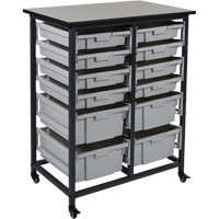 Mobile Bin Storage Unit, Single-sided, 12 bins, 30-3/4" W x 20" D x 37-1/2" H OSI Industrial Sales