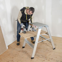 Poste de travail chevalet de sciage portatif, Cadre Aluminium, 12-1/4" p x 36" h OSI Industrial Sales