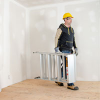 Poste de travail chevalet de sciage portatif, Cadre Aluminium, 12-1/4" p x 48" h OSI Industrial Sales