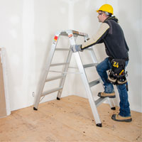 Poste de travail chevalet de sciage portatif, Cadre Aluminium, 12-1/4" p x 56" h OSI Industrial Sales