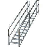 SmartStairs 11-16 Steps Modular Construction Stair System, 120" H OSI Industrial Sales