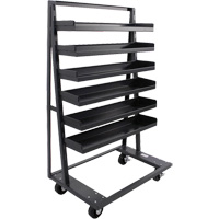 Single-Sided Heavy Duty A-Frame Cart with 6 Lipped Trays, 38" x 25" x 63", 2500 lbs. Capacity OSI Industrial Sales