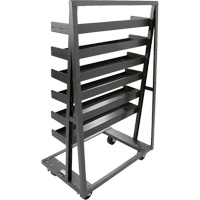 Single-Sided Heavy Duty A-Frame Cart with 6 Lipped Trays, 38" x 25" x 63", 2500 lbs. Capacity OSI Industrial Sales