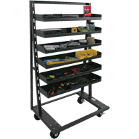 Single-Sided Heavy Duty A-Frame Cart with 6 Lipped Trays, 38" x 25" x 63", 2500 lbs. Capacity OSI Industrial Sales