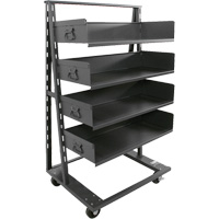 Single-Sided Heavy Duty A-Frame Cart with 4 Large Trays, 38" x 25" x 63", 2500 lbs. Capacity OSI Industrial Sales