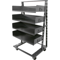 Single-Sided Heavy Duty A-Frame Cart with 4 Large Trays, 38" x 25" x 63", 2500 lbs. Capacity OSI Industrial Sales