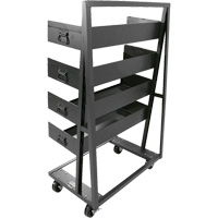 Single-Sided Heavy Duty A-Frame Cart with 4 Large Trays, 38" x 25" x 63", 2500 lbs. Capacity OSI Industrial Sales