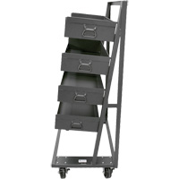 Single-Sided Heavy Duty A-Frame Cart with 4 Large Lipped Trays, 38" x 25" x 63", 2500 lbs. Capacity OSI Industrial Sales