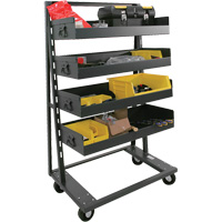 Single-Sided Heavy Duty A-Frame Cart with 4 Large Lipped Trays, 38" x 25" x 63", 2500 lbs. Capacity OSI Industrial Sales
