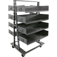 Double-Sided Heavy Duty A-Frame Cart with 8 Large Trays, 38" x 30" x 63", 2500 lbs. Capacity OSI Industrial Sales