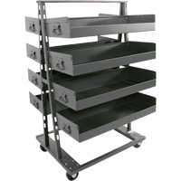 Double-Sided Heavy Duty A-Frame Cart with 8 Large Lipped Trays, 38" x 30" x 63", 2500 lbs. Capacity OSI Industrial Sales