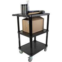 Chariot utilitaire avec tablette plate, 3 tiers, 18-1/8" x 37-3/8" x 27-3/4", Capacit&eacute; 330 lb OSI Industrial Sales